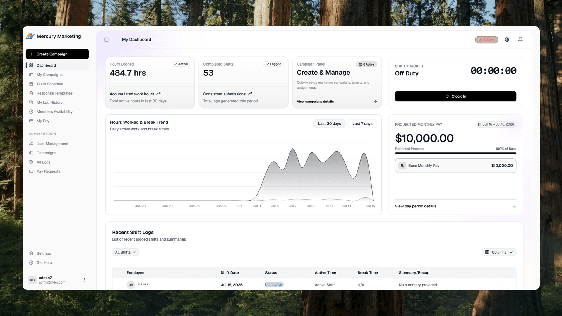 Mercury Marketing Dashboard